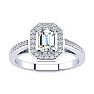 1 Carat Halo Diamond Engagement Ring In 14 Karat White Gold Image-1