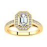 1 Carat Halo Diamond Engagement Ring In 14 Karat Yellow Gold Image-1