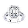 1 1/3 Carat Halo Diamond Engagement Ring In 14 Karat White Gold Image-1