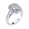 1 1/3 Carat Halo Diamond Engagement Ring In 14 Karat White Gold Image-2