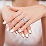 1 1/3 Carat Halo Diamond Engagement Ring In 14 Karat White Gold Image-6