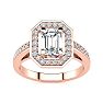 1 1/3 Carat Halo Diamond Engagement Ring In 14 Karat Rose Gold Image-1