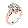 1 1/3 Carat Halo Diamond Engagement Ring In 14 Karat Rose Gold Image-2