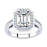 2 Carat Halo Diamond Engagement Ring In 14 Karat White Gold Image-1