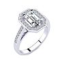 2 Carat Halo Diamond Engagement Ring In 14 Karat White Gold Image-2