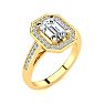 2 Carat Halo Diamond Engagement Ring In 14 Karat Yellow Gold Image-2