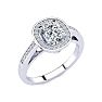 1 1/4 Carat Cushion Cut Halo Diamond Engagement Ring In 14 Karat White Gold Image-2