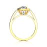 1 1/4 Carat Cushion Cut Halo Diamond Engagement Ring In 14 Karat Yellow Gold Image-3