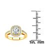 1 1/4 Carat Cushion Cut Halo Diamond Engagement Ring In 14 Karat Yellow Gold Image-5