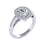 1 3/4 Carat Cushion Cut Halo Diamond Engagement Ring In 14 Karat White Gold Image-2