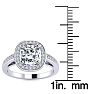 1 3/4 Carat Cushion Cut Halo Diamond Engagement Ring In 14 Karat White Gold Image-5