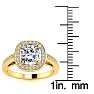 1 3/4 Carat Cushion Cut Halo Diamond Engagement Ring In 14 Karat Yellow Gold Image-5