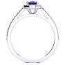 1 Carat Oval Shape Amethyst and Halo Diamond Ring In 14 Karat White Gold Image-3