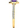 1 Carat Oval Shape Amethyst and Halo Diamond Ring In 14 Karat Yellow Gold Image-4