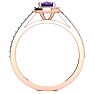 1 Carat Oval Shape Amethyst and Halo Diamond Ring In 14 Karat Rose Gold Image-3