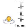 1 Carat Oval Shape Citrine and Halo Diamond Ring In 14 Karat White Gold Image-5