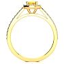 1 Carat Oval Shape Citrine and Halo Diamond Ring In 14 Karat Yellow Gold Image-3