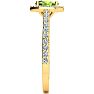 1 Carat Oval Shape Peridot and Halo Diamond Ring In 14 Karat Yellow Gold Image-4