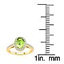 1 Carat Oval Shape Peridot and Halo Diamond Ring In 14 Karat Yellow Gold Image-5