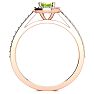 1 Carat Oval Shape Peridot and Halo Diamond Ring In 14 Karat Rose Gold Image-3