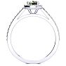 1 Carat Oval Shape Mystic Topaz Ring With Diamond Halo In 14 Karat White Gold Image-3