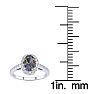 1 Carat Oval Shape Mystic Topaz Ring With Diamond Halo In 14 Karat White Gold Image-5
