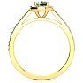 1 Carat Oval Shape Mystic Topaz Ring With Diamond Halo In 14 Karat Yellow Gold Image-3