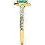 1 Carat Oval Shape Emerald and Halo Diamond Ring In 14 Karat Yellow Gold Image-4