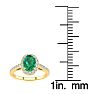 1 Carat Oval Shape Emerald and Halo Diamond Ring In 14 Karat Yellow Gold Image-5