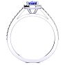 1 1/4 Carat Oval Shape Tanzanite and Halo Diamond Ring In 14 Karat White Gold Image-3