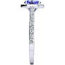 1 1/4 Carat Oval Shape Tanzanite and Halo Diamond Ring In 14 Karat White Gold Image-4