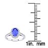 1 1/4 Carat Oval Shape Tanzanite and Halo Diamond Ring In 14 Karat White Gold Image-5