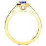1 1/4 Carat Oval Shape Tanzanite and Halo Diamond Ring In 14 Karat Yellow Gold Image-3