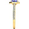 1 1/4 Carat Oval Shape Tanzanite and Halo Diamond Ring In 14 Karat Yellow Gold Image-4