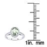 1 Carat Oval Shape Green Amethyst and Halo Diamond Ring In 14 Karat White Gold Image-5