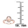 1 Carat Oval Shape Morganite and Halo Diamond Ring In 14 Karat Rose Gold Image-5