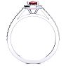 1 1/4 Carat Oval Shape Ruby and Halo Diamond Ring In 14 Karat White Gold Image-3