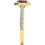 1 1/4 Carat Oval Shape Ruby and Halo Diamond Ring In 14 Karat Yellow Gold Image-4