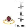 1 1/4 Carat Oval Shape Ruby and Halo Diamond Ring In 14 Karat Yellow Gold Image-5