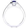 1 1/3 Carat Oval Shape Sapphire and Halo Diamond Ring In 14 Karat White Gold Image-3