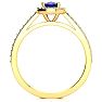 1 1/3 Carat Oval Shape Sapphire and Halo Diamond Ring In 14 Karat Yellow Gold Image-3