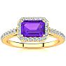 1 1/4 Carat Amethyst and Halo Diamond Ring In 14 Karat Yellow Gold
 Image-1