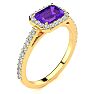1 1/4 Carat Amethyst and Halo Diamond Ring In 14 Karat Yellow Gold
 Image-2