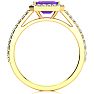 1 1/4 Carat Amethyst and Halo Diamond Ring In 14 Karat Yellow Gold
 Image-3