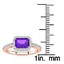1 1/4 Carat Amethyst and Halo Diamond Ring In 14 Karat Rose Gold
 Image-5