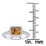 1 1/4 Carat Citrine and Halo Diamond Ring In 14 Karat White Gold Image-5