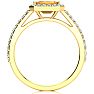 1 1/4 Carat Citrine and Halo Diamond Ring In 14 Karat Yellow Gold Image-3