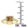1 1/4 Carat Citrine and Halo Diamond Ring In 14 Karat Yellow Gold Image-5