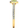 1 1/2 Carat Peridot and Halo Diamond Ring In 14 Karat Yellow Gold Image-4