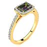 1-1/4 Carat Octagon Shape Mystic Topaz Ring With Diamond Halo In 14 Karat Yellow Gold Image-2